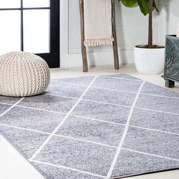 Cole Minimalist Diamond Trellis Area Rug